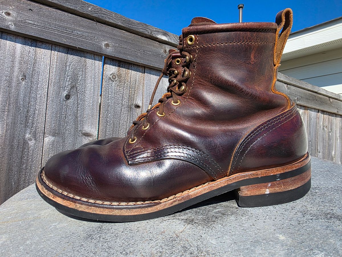 Photo by Yellowfin2na on January 31, 2026 of the Nicks Falcon in Horween Orange Predator.