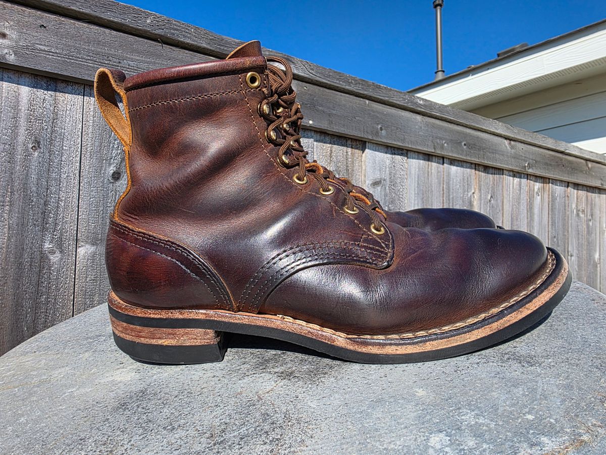 Photo by Yellowfin2na on January 31, 2026 of the Nicks Falcon in Horween Orange Predator.