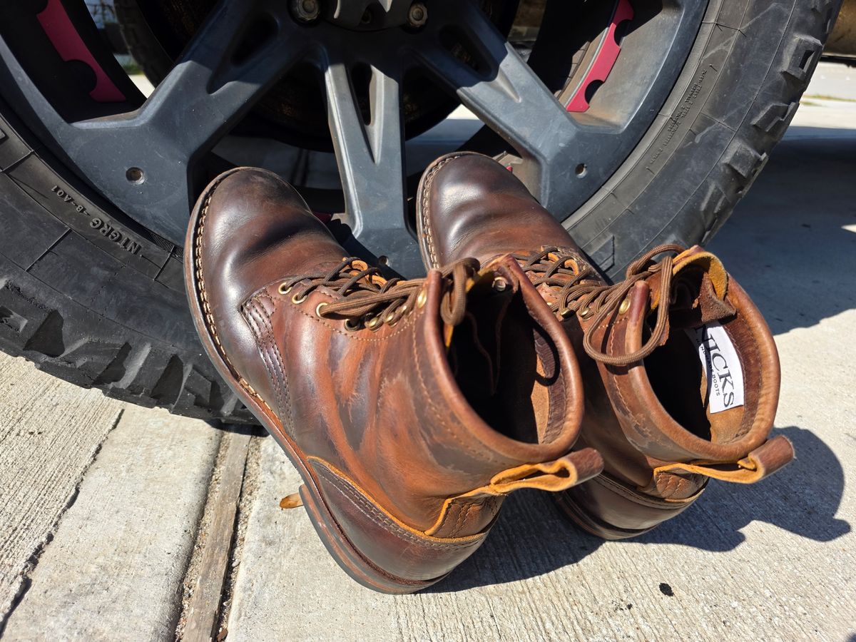 Photo by Yellowfin2na on February 15, 2026 of the Nicks Falcon in Horween Orange Predator.