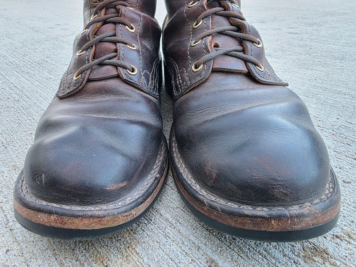 Photo by Yellowfin2na on March 19, 2026 of the Nicks Falcon in Horween Orange Predator.