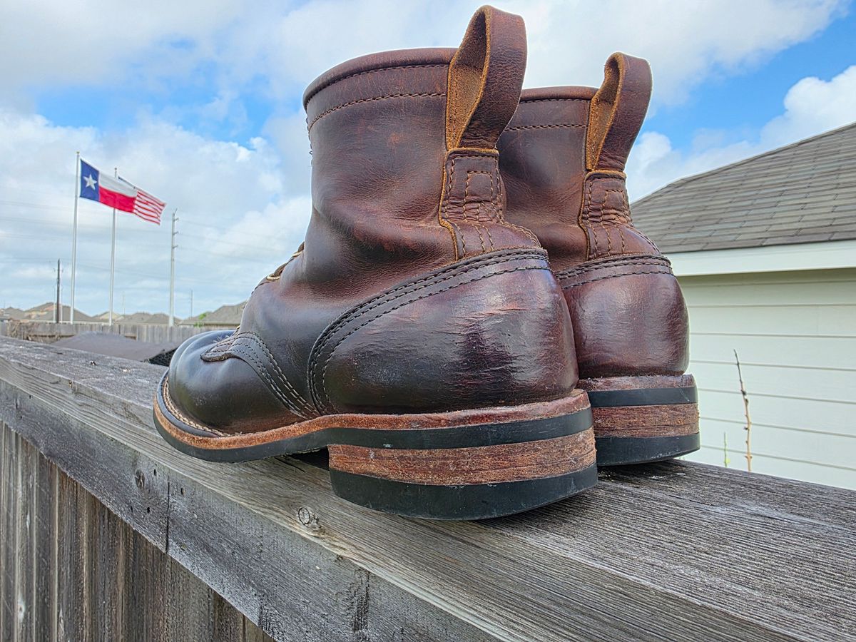 Photo by Yellowfin2na on April 1, 2026 of the Nicks Falcon in Horween Orange Predator.