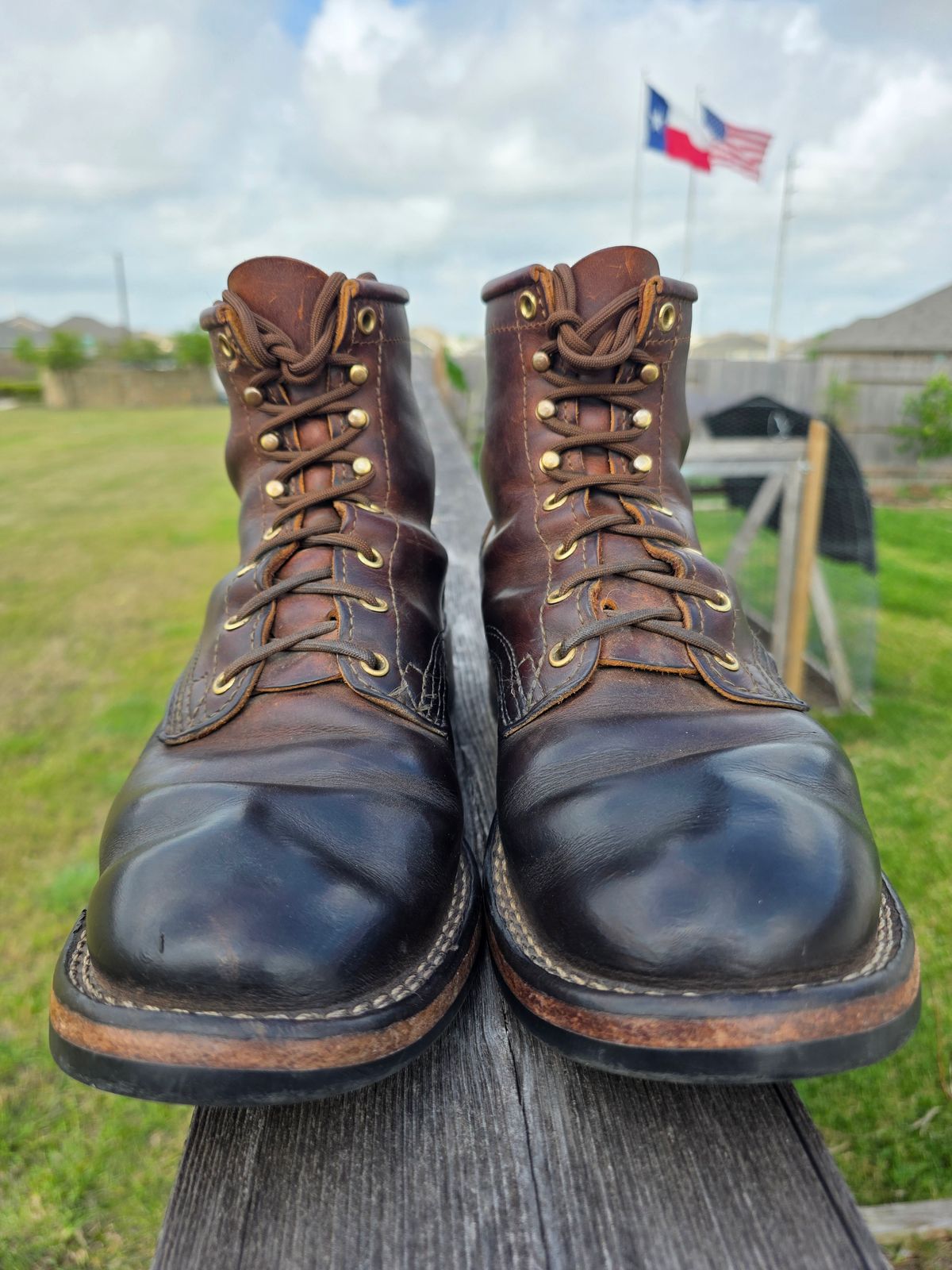 Photo by Yellowfin2na on April 1, 2026 of the Nicks Falcon in Horween Orange Predator.