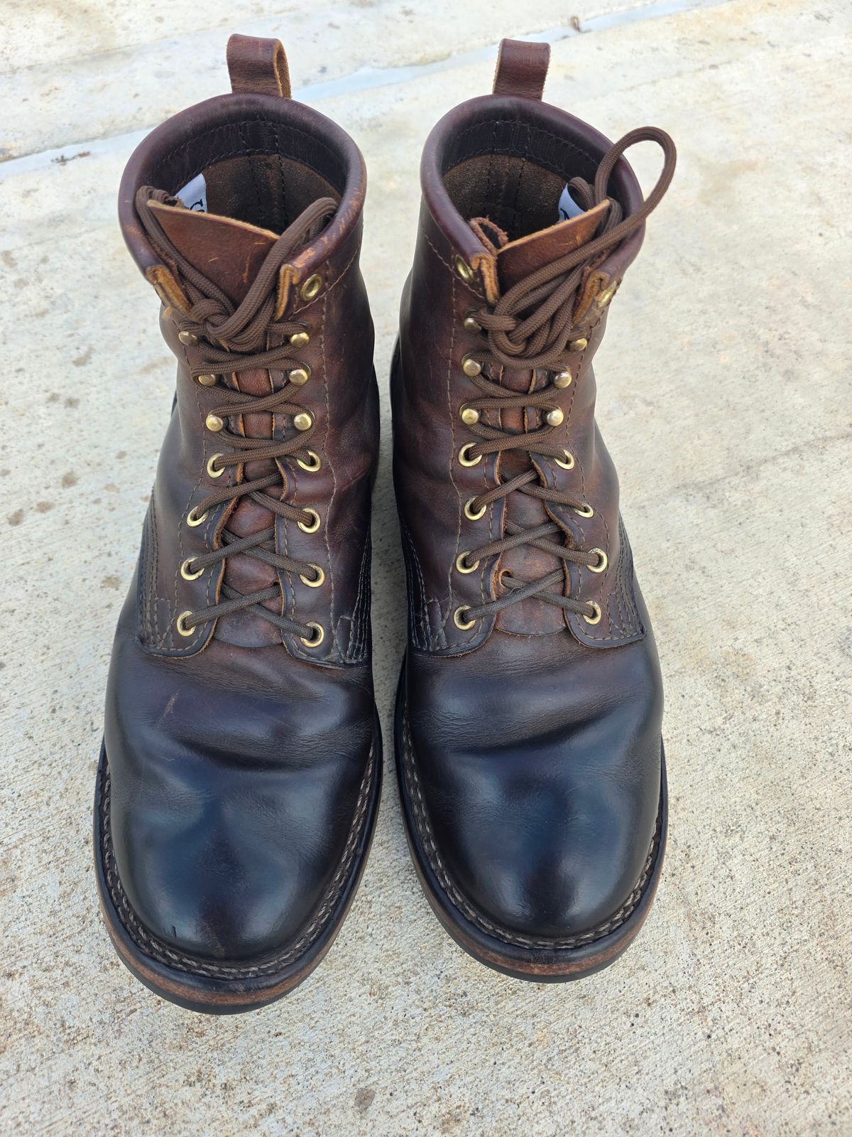 Photo by Yellowfin2na on April 1, 2026 of the Nicks Falcon in Horween Orange Predator.