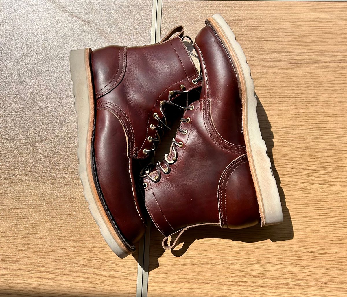 Photo by JRod7101 on October 3, 2025 of the Nicks Moc Toe in Horween Shackelton  Brown.
