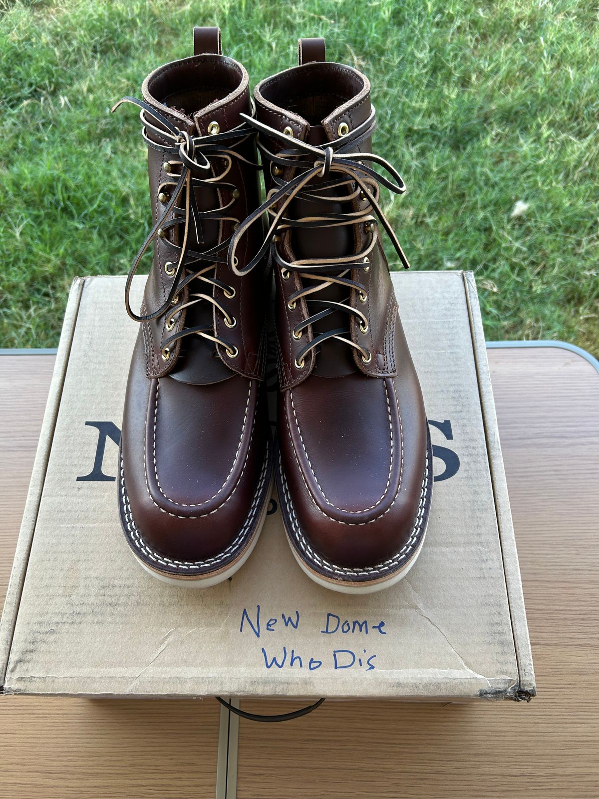 Photo by JRod7101 on October 3, 2025 of the Nicks Moc Toe in Horween Shackelton  Brown.