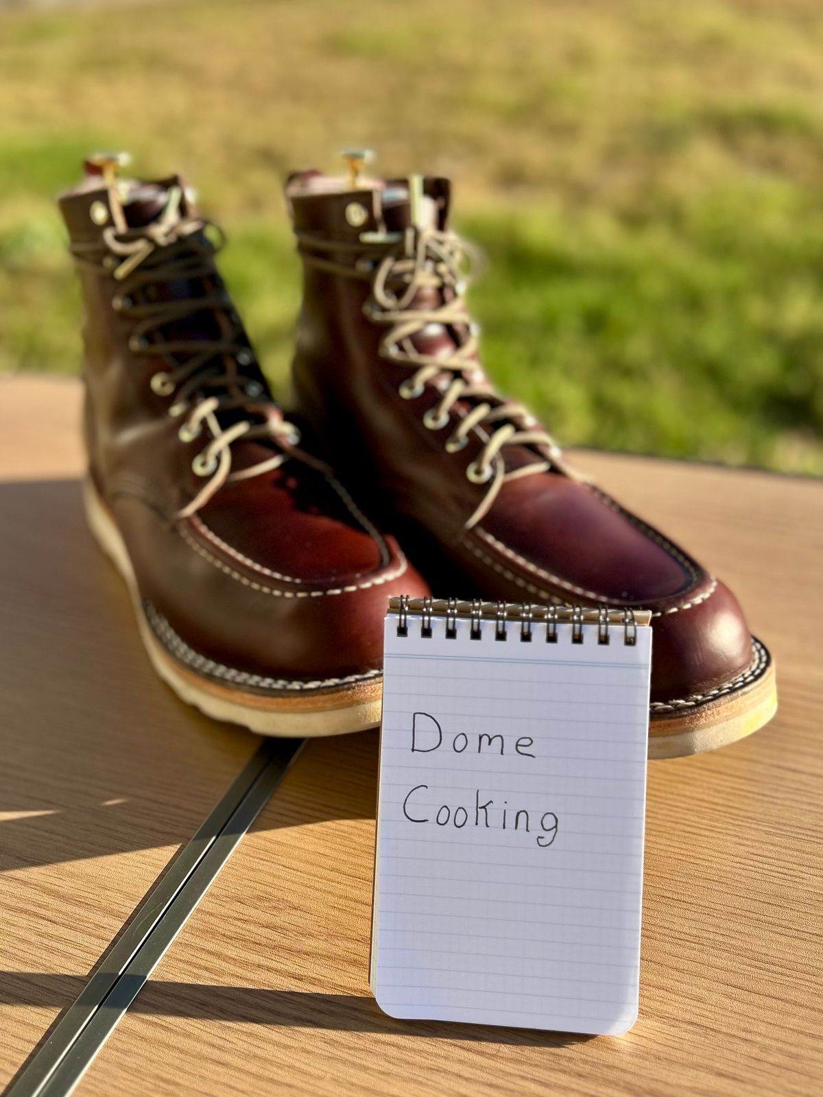 Photo by BigandTall_Times on November 3, 2025 of the Nicks Moc Toe in Horween Shackelton  Brown.