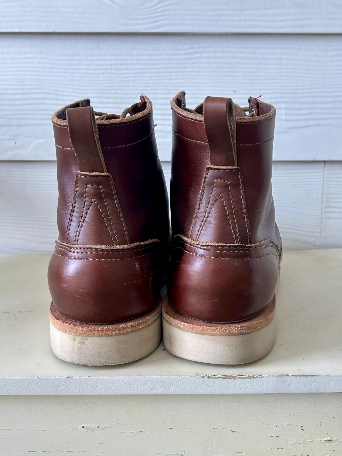 Photo by BigandTall_Times on December 4, 2025 of the Nicks Moc Toe in Horween Shackelton  Brown.