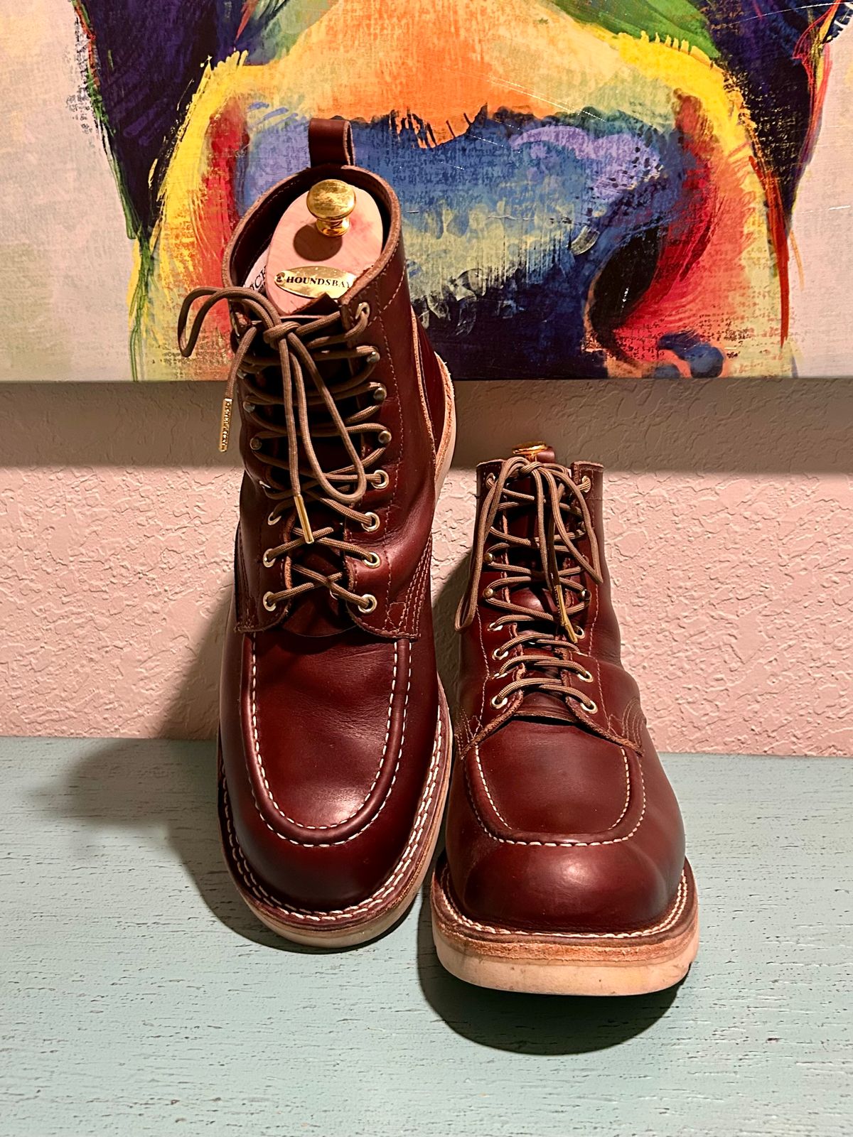 Photo by BigandTall_Times on January 5, 2026 of the Nicks Moc Toe in Horween Shackelton  Brown.