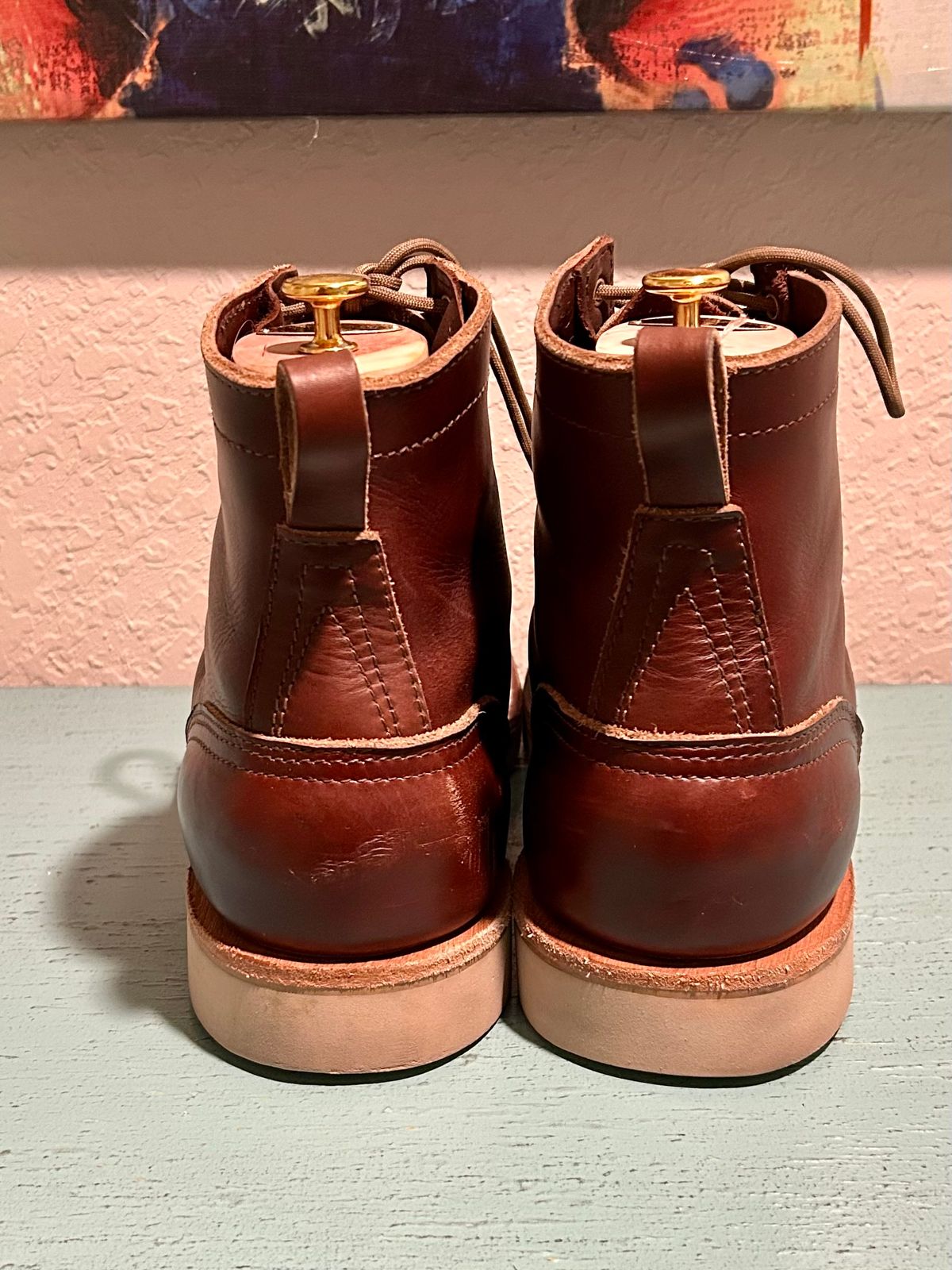 Photo by BigandTall_Times on January 5, 2026 of the Nicks Moc Toe in Horween Shackelton  Brown.