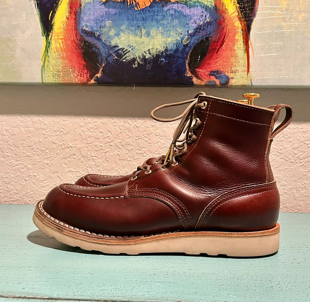 Photo by BigandTall_Times on January 5, 2026 of the Nicks Moc Toe in Horween Shackelton  Brown.