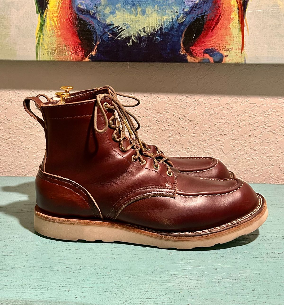 Photo by BigandTall_Times on January 5, 2026 of the Nicks Moc Toe in Horween Shackelton  Brown.