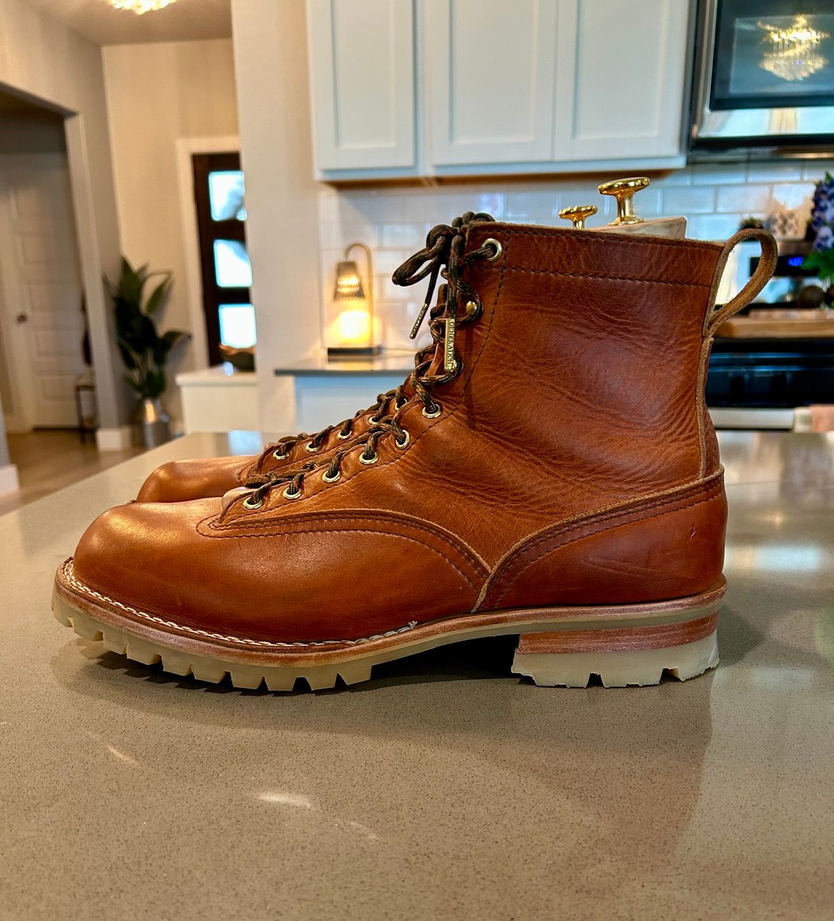 Photo by BigandTall_Times on April 6, 2026 of the Nicks MTO in Horween English Tan Dublin.