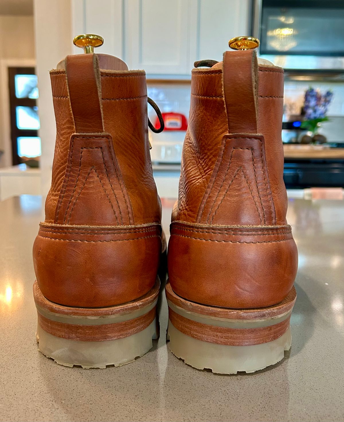 Photo by BigandTall_Times on April 6, 2026 of the Nicks MTO in Horween English Tan Dublin.