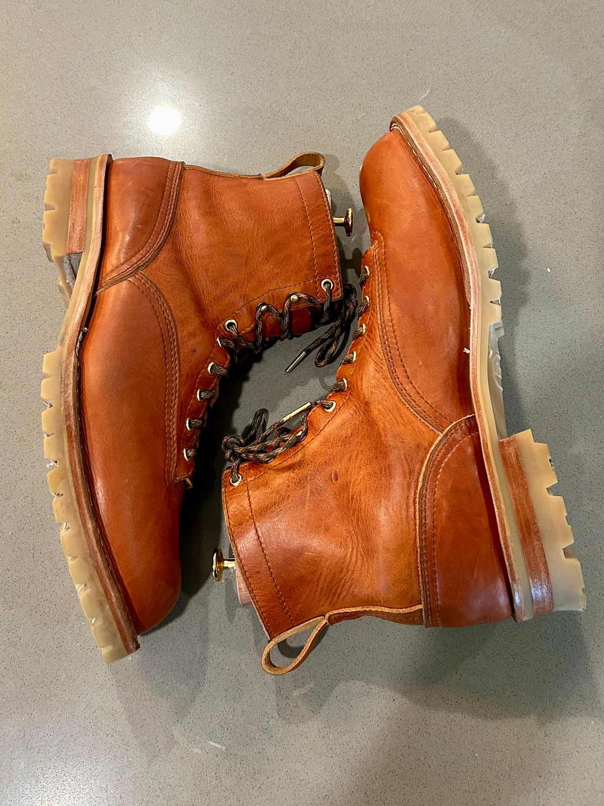 Photo by BigandTall_Times on April 6, 2026 of the Nicks MTO in Horween English Tan Dublin.