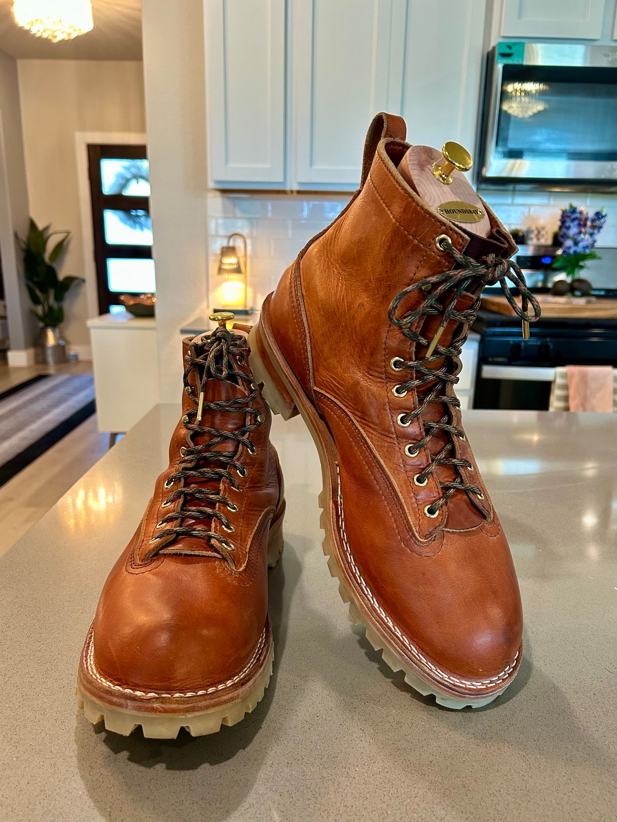 Photo by BigandTall_Times on April 6, 2026 of the Nicks MTO in Horween English Tan Dublin.