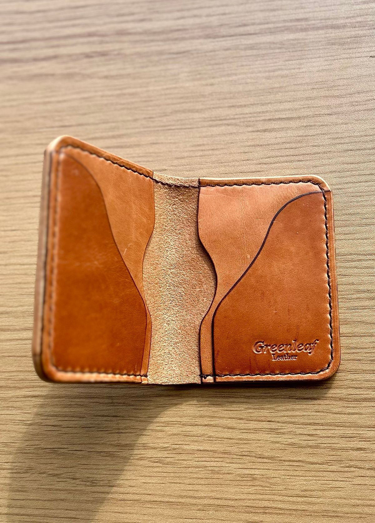 Photo by BigandTall_Times on October 7, 2025 of the Greenleaf Leather Artie in Horween Light Natural Dublin.