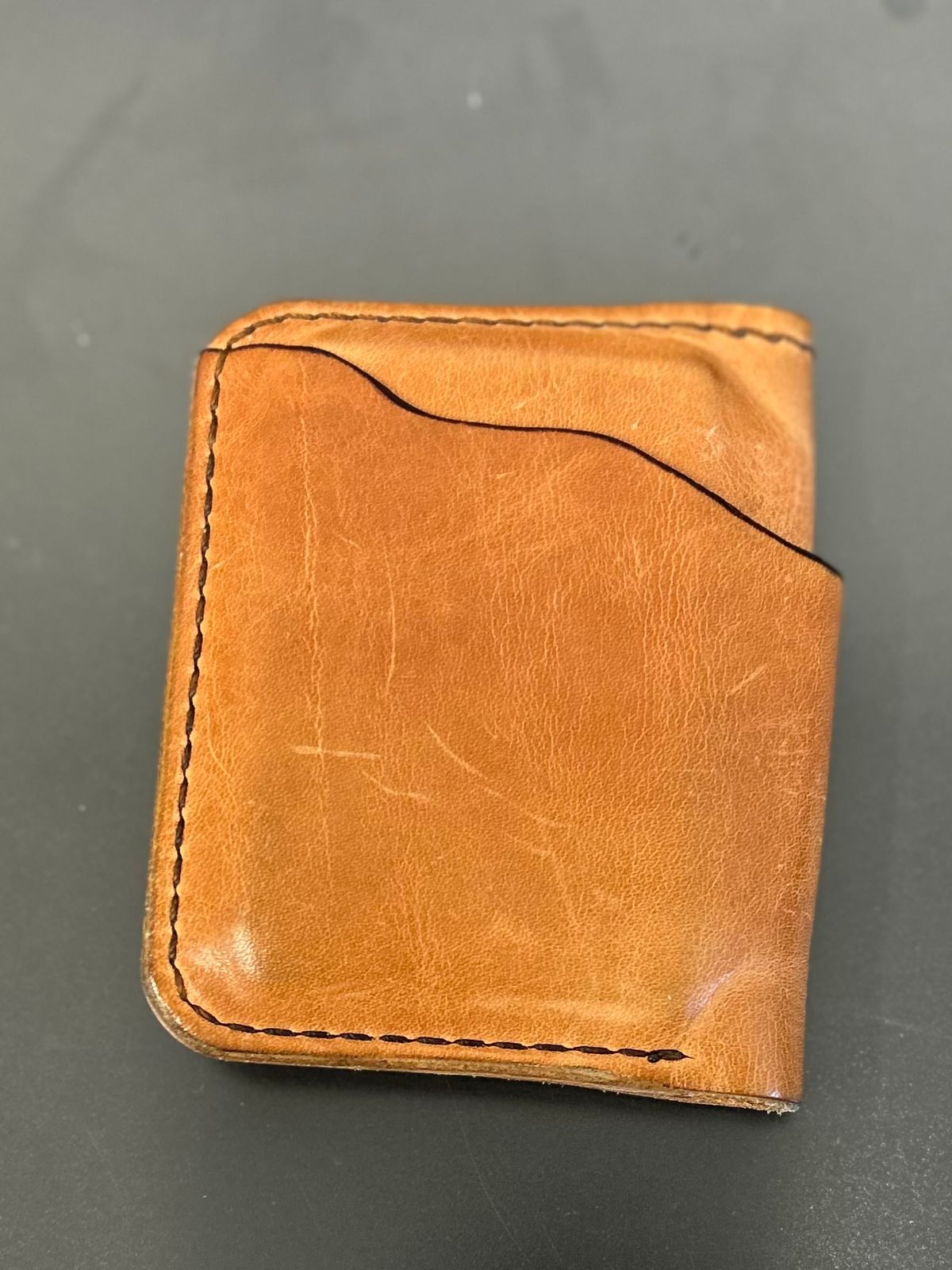 Photo by BigandTall_Times on December 5, 2025 of the Greenleaf Leather Artie in Horween Light Natural Dublin.