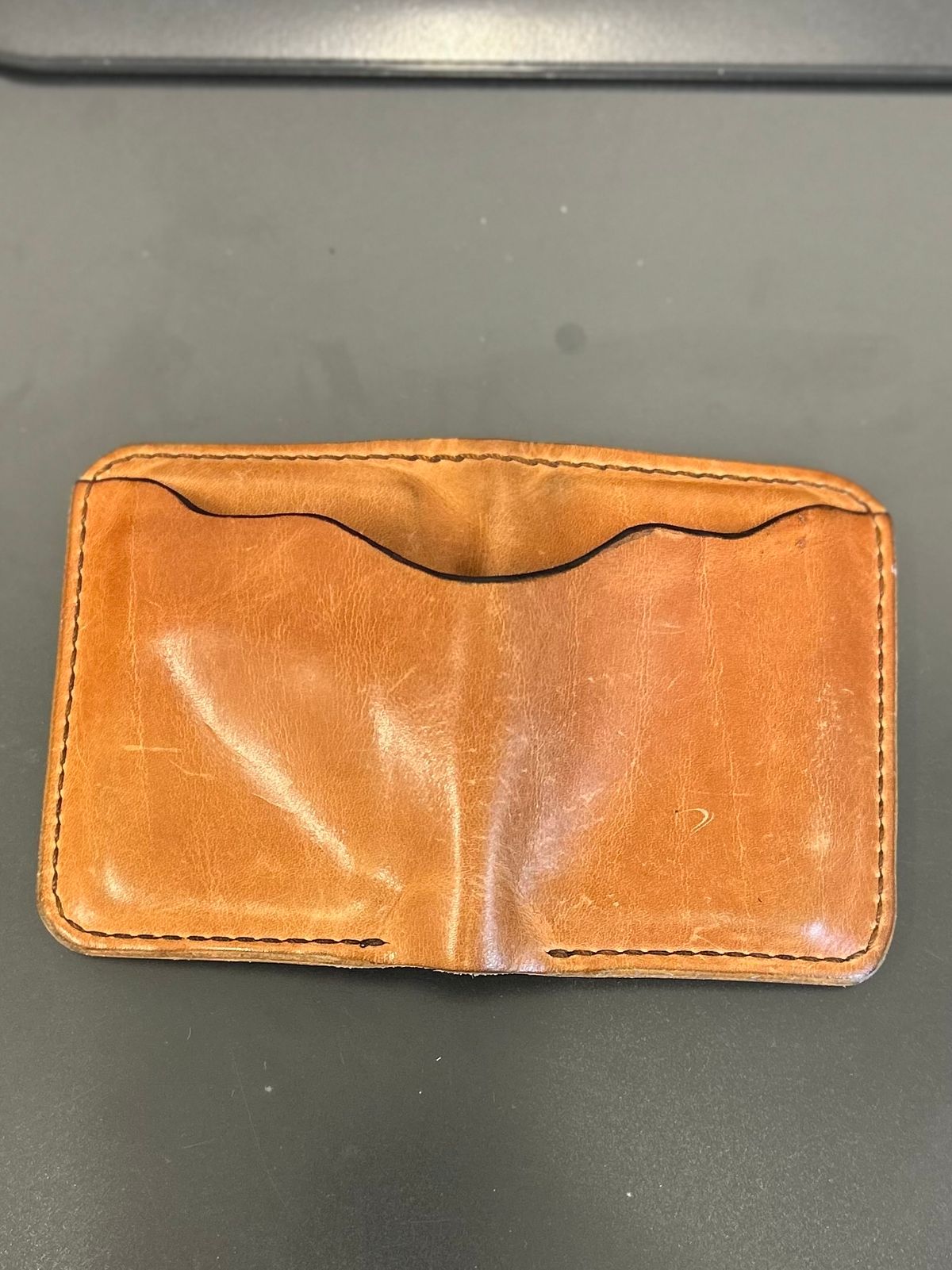 Photo by BigandTall_Times on December 5, 2025 of the Greenleaf Leather Artie in Horween Light Natural Dublin.