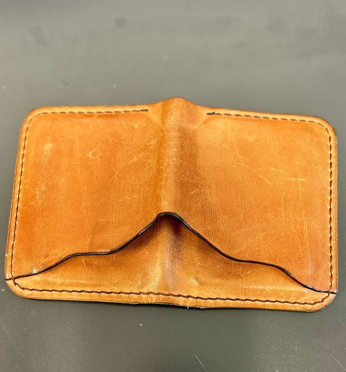 Photo by BigandTall_Times on December 5, 2025 of the Greenleaf Leather Artie in Horween Light Natural Dublin.