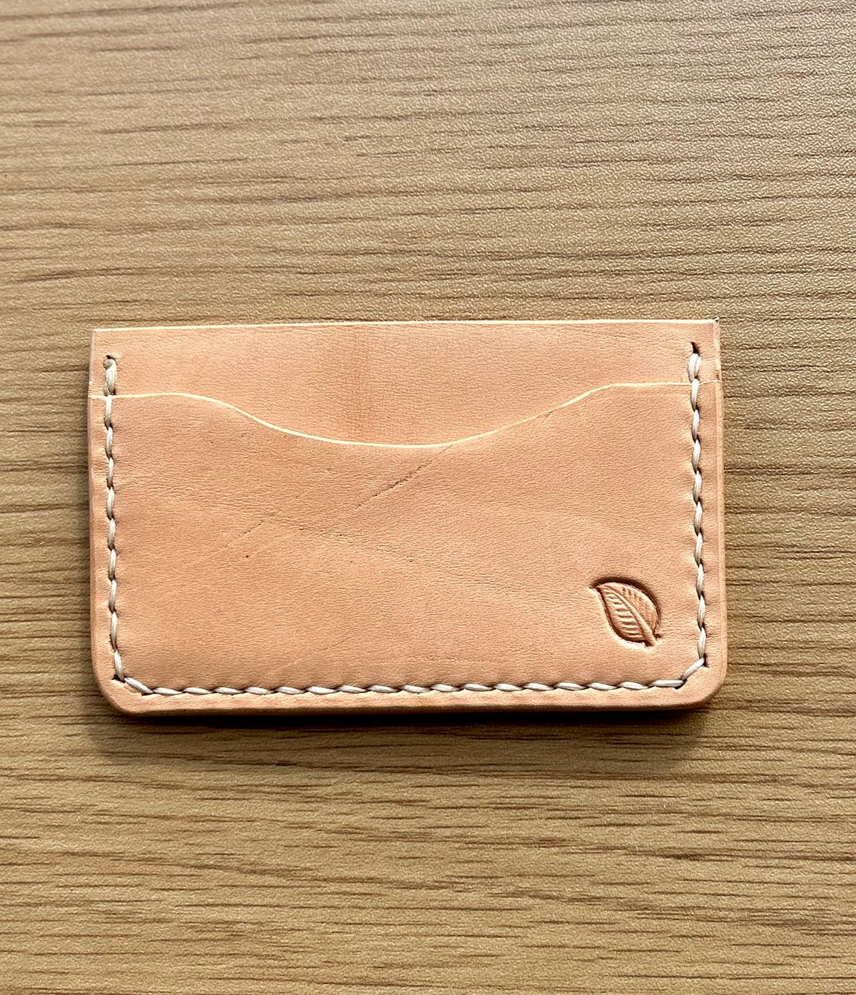 Photo by JRod7101 on October 7, 2025 of the Greenleaf Leather Project 7 Card Holder in Herman and Oak Natural Veg Tanned.