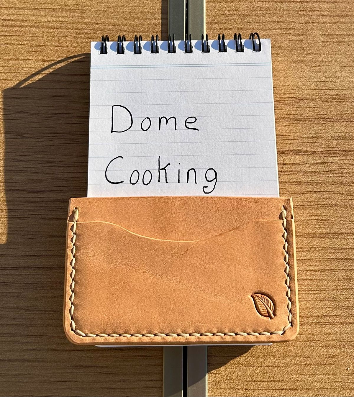 Photo by BigandTall_Times on November 3, 2025 of the Greenleaf Leather Project 7 Card Holder in Herman and Oak Natural Veg Tanned.