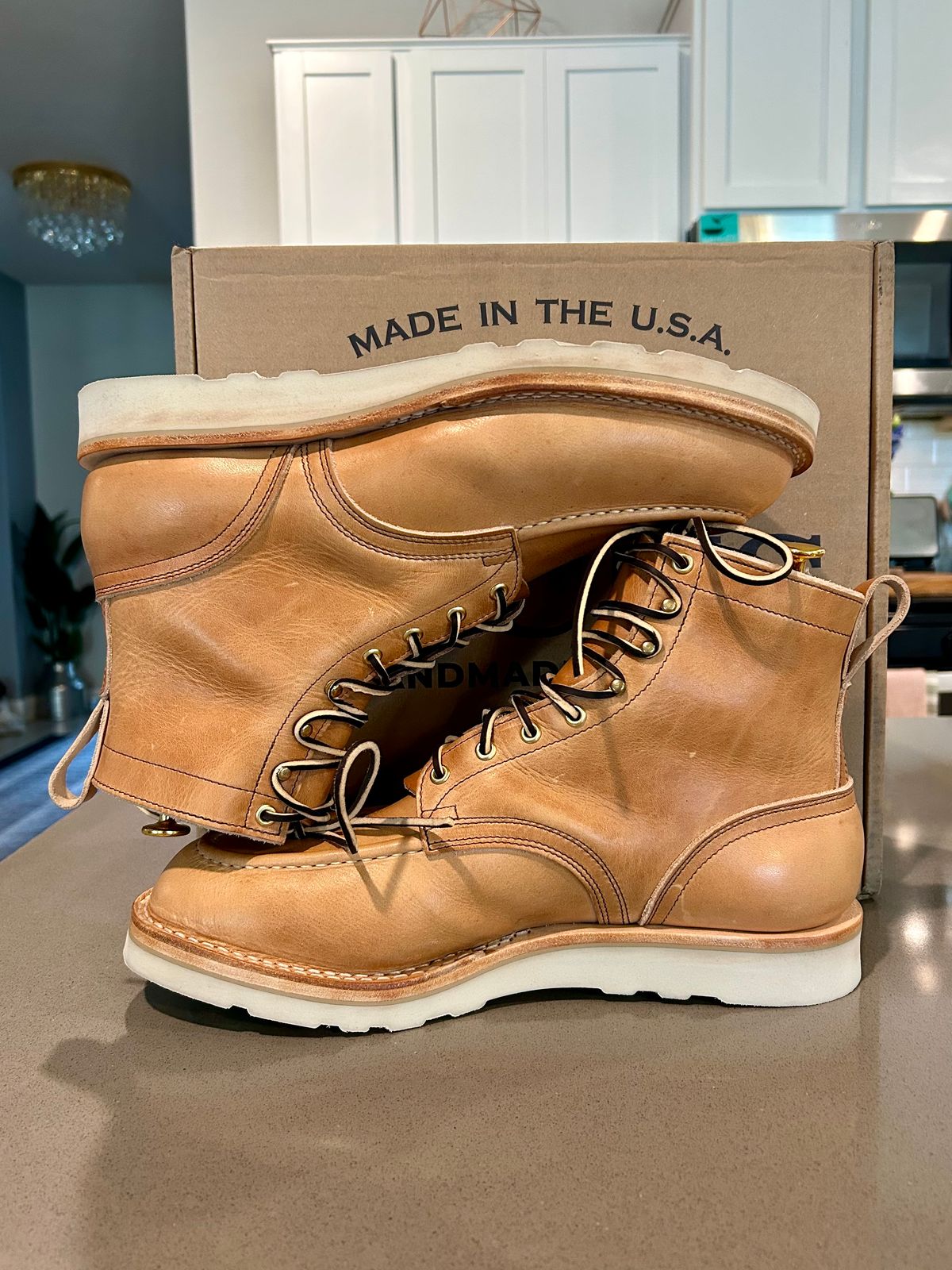 Photo by BigandTall_Times on March 20, 2026 of the Nicks Moc Toe in Horween Light Natural Dublin.