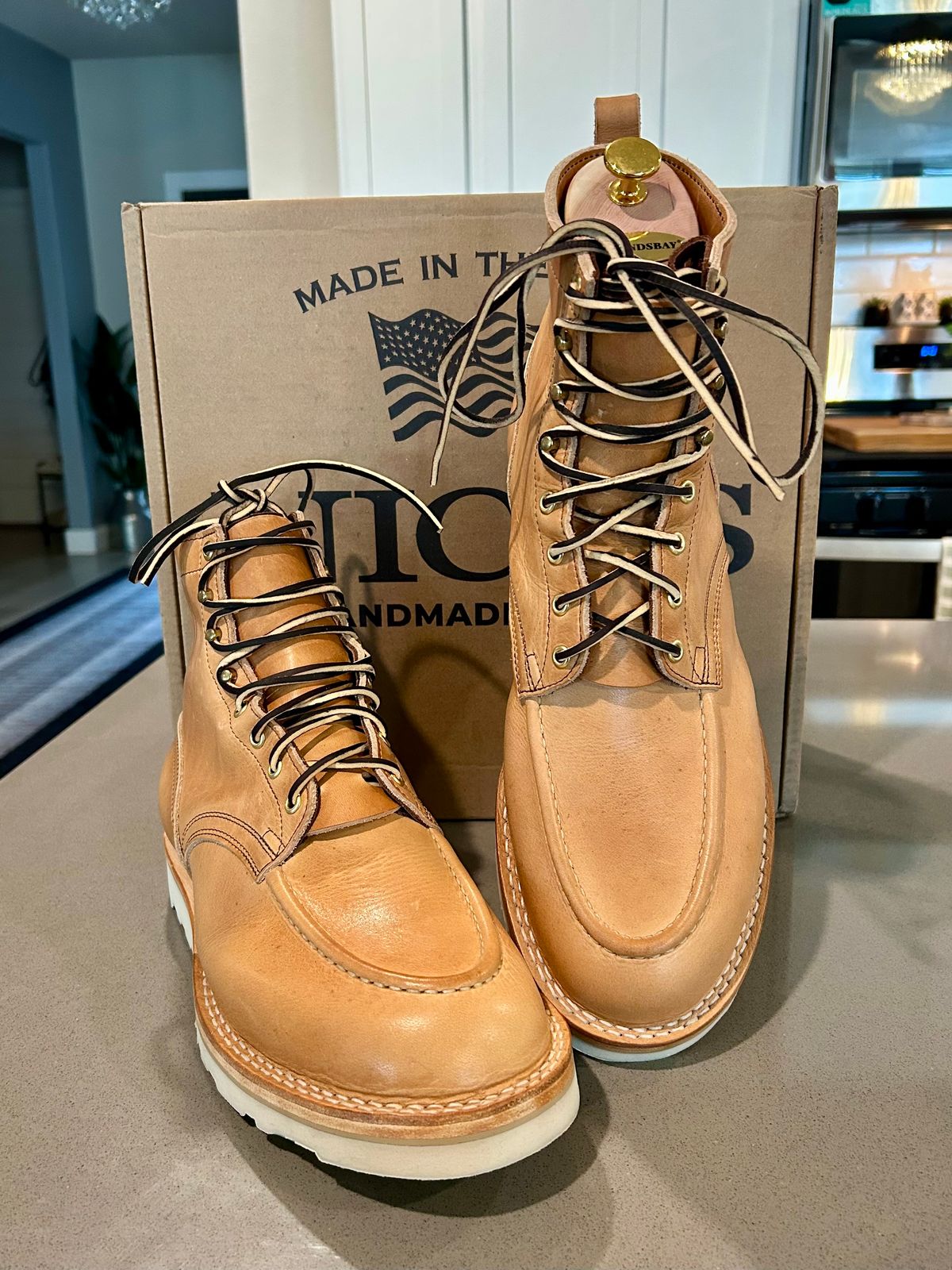 Photo by BigandTall_Times on March 20, 2026 of the Nicks Moc Toe in Horween Light Natural Dublin.