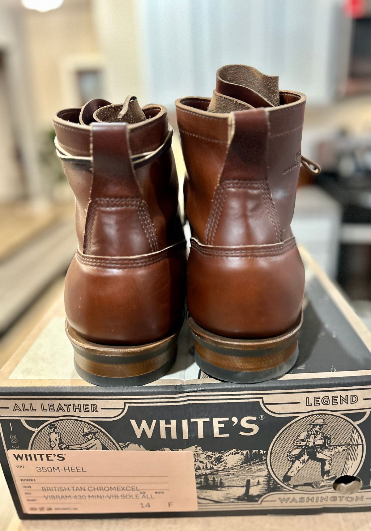 Photo by JRod7101 on July 17, 2025 of the White's Original 350 Cruiser Cap Toe in Horween British Tan Chromexcel.
