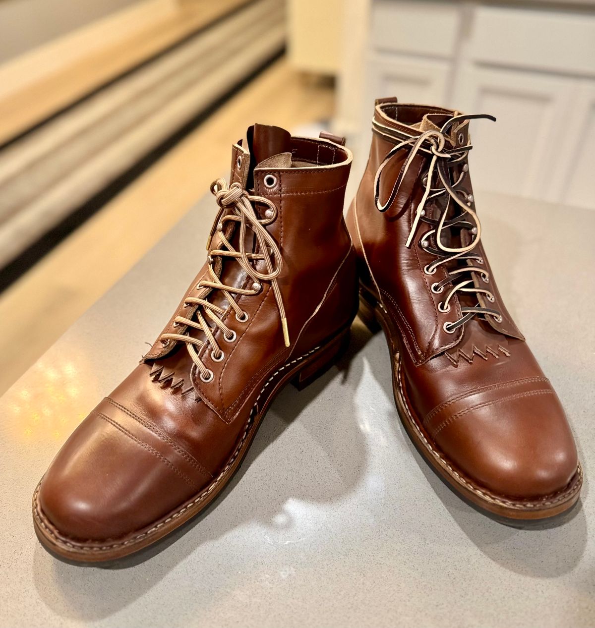 Photo by JRod7101 on July 17, 2025 of the White's Original 350 Cruiser Cap Toe in Horween British Tan Chromexcel.