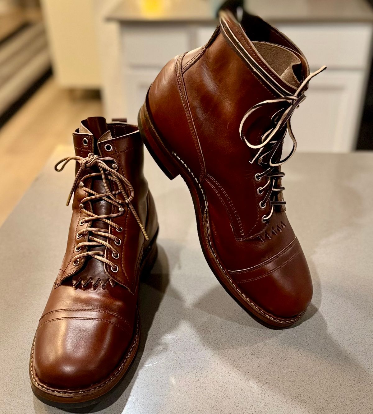 Photo by JRod7101 on July 17, 2025 of the White's Original 350 Cruiser Cap Toe in Horween British Tan Chromexcel.