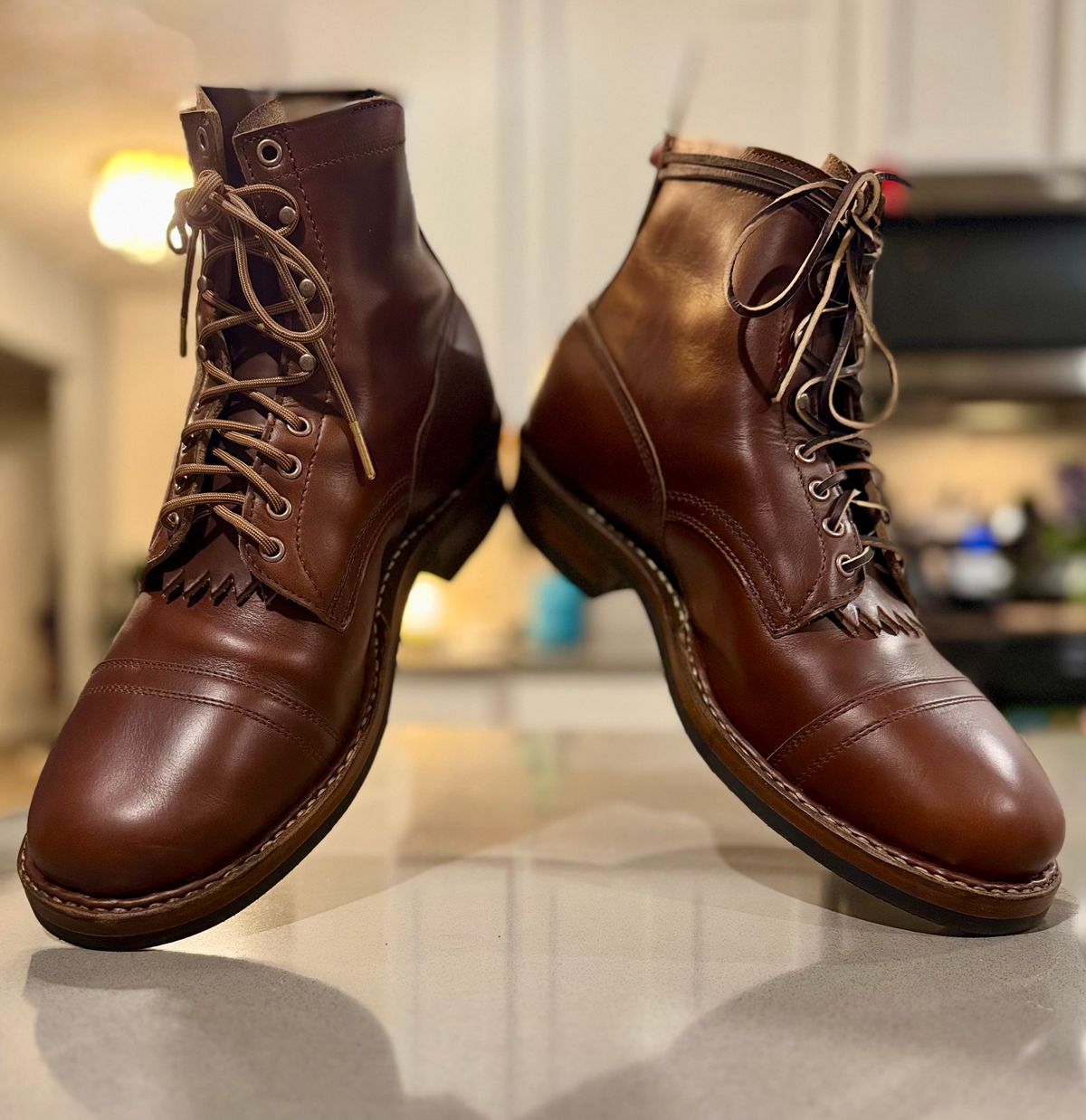 Photo by JRod7101 on July 17, 2025 of the White's Original 350 Cruiser Cap Toe in Horween British Tan Chromexcel.