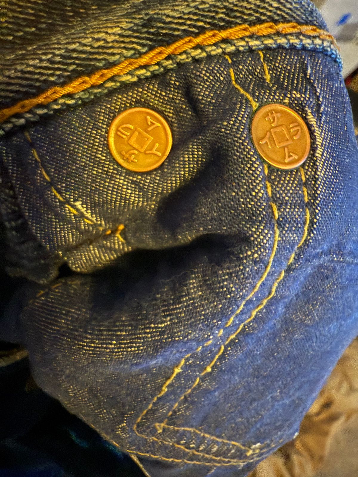 Photo by cabournmallory on June 2, 2025 of the Samurai Jeans S511GX-M 'Water' in Custom 17 Oz Double Indigo Denim Wth Natural Indigo Weft.