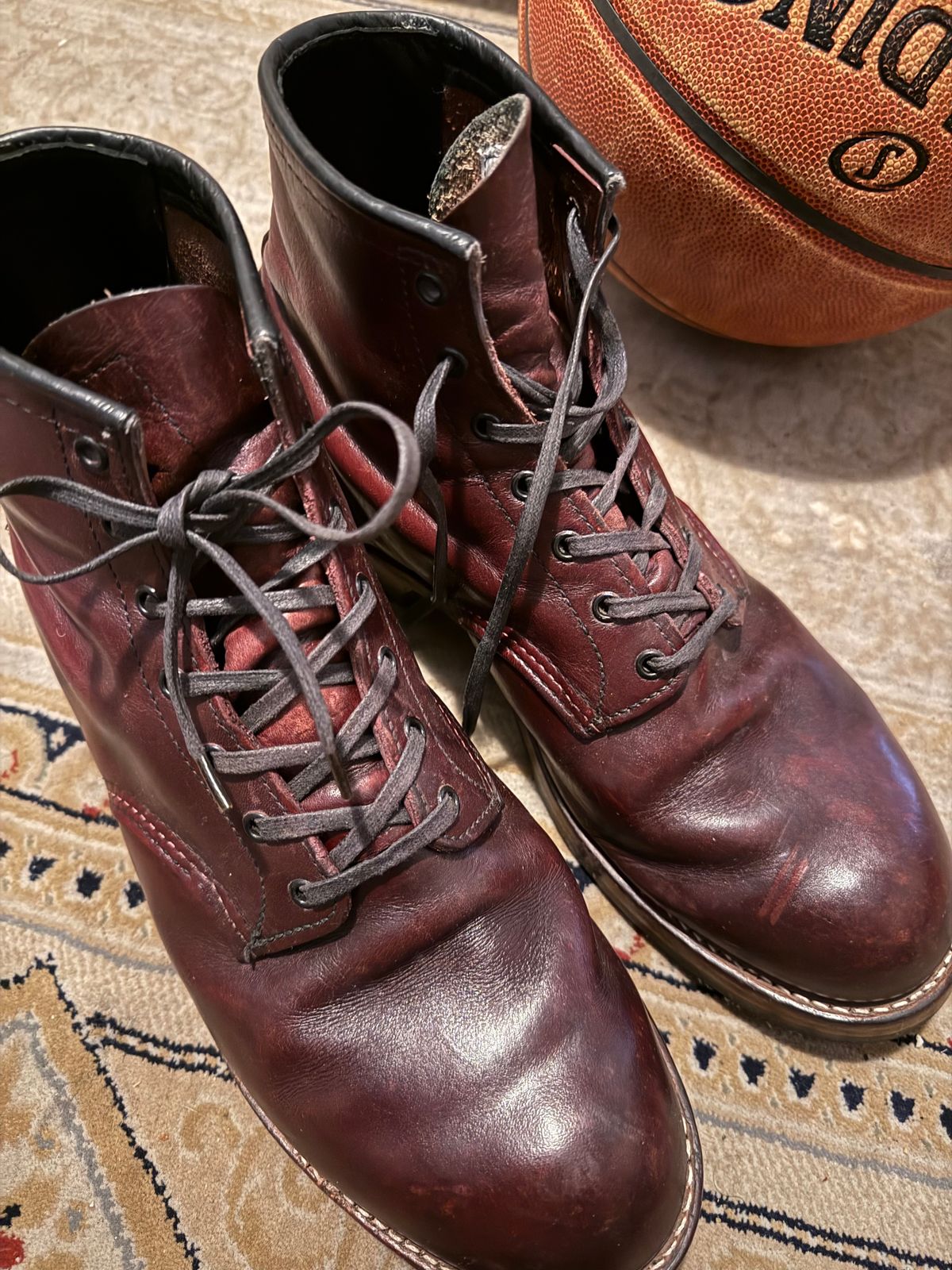 Photo by cabournmallory on June 26, 2025 of the Red Wing Beckman in S.B. Foot Black Cherry Featherstone.