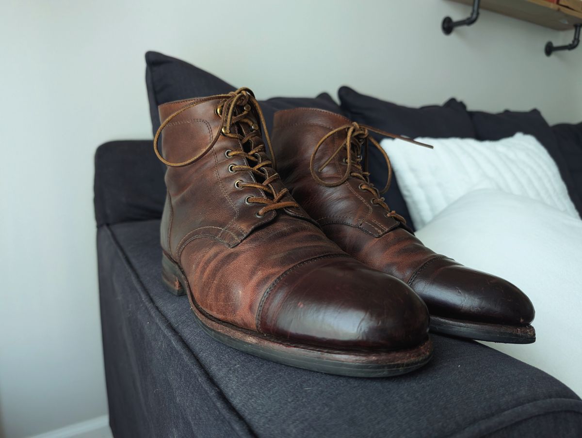 Photo by Genghis_Khant on August 18, 2025 of the Wolverine BLVD Cap Toe in Unknown Leather.