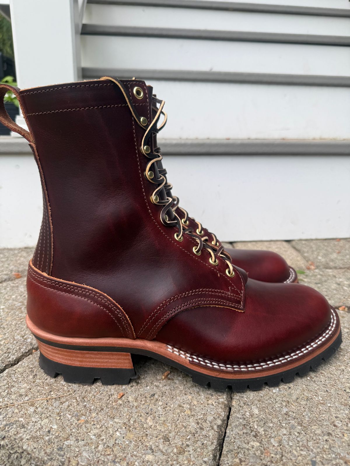 Photo by gregcam on June 6, 2026 of the Nicks Urban Logger in Wickett & Craig Chestnut Oiled Latigo.