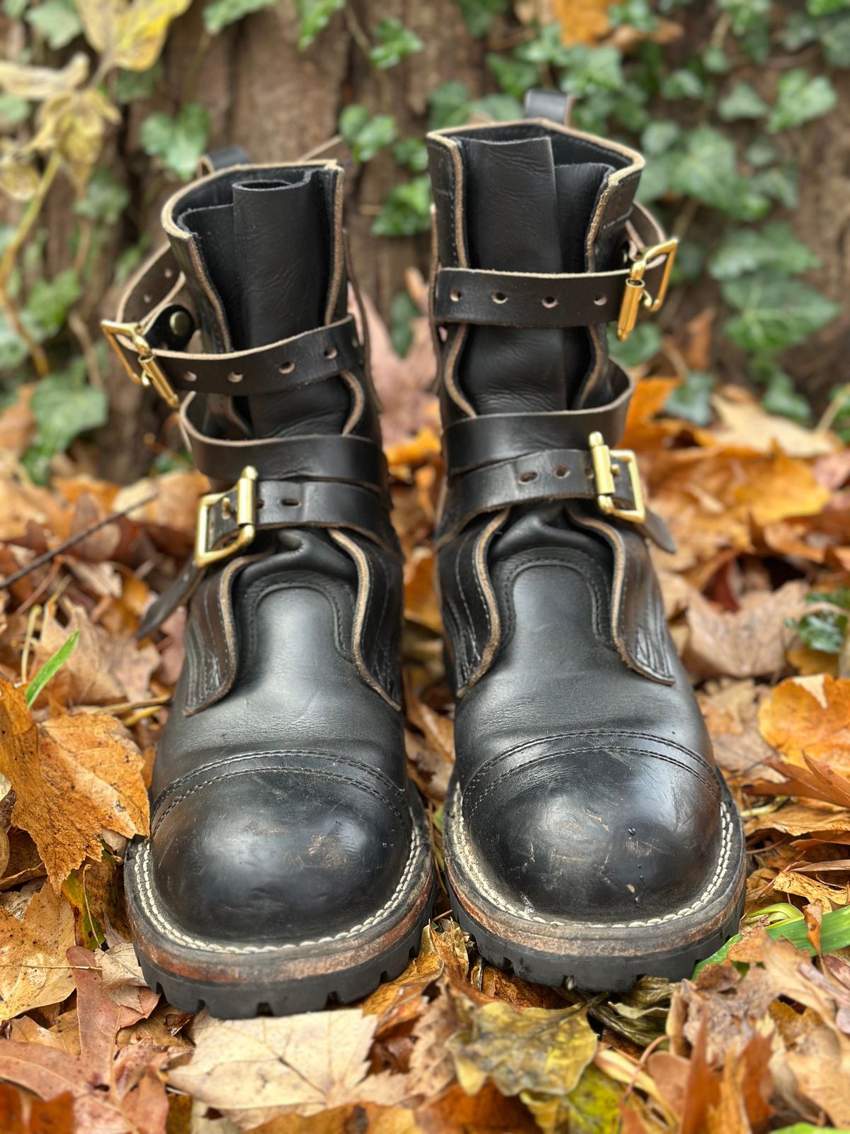 Photo by Sir_Diggins on November 4, 2024 of the Nicks Heritage TankerPro in Horween Black Chromexcel.