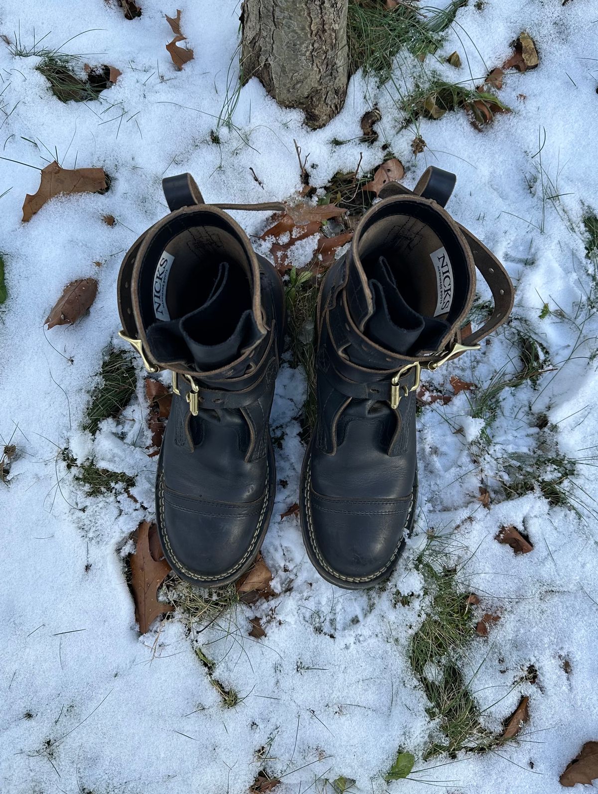 Photo by Sir_Diggins on December 2, 2024 of the Nicks Heritage TankerPro in Horween Black Chromexcel.