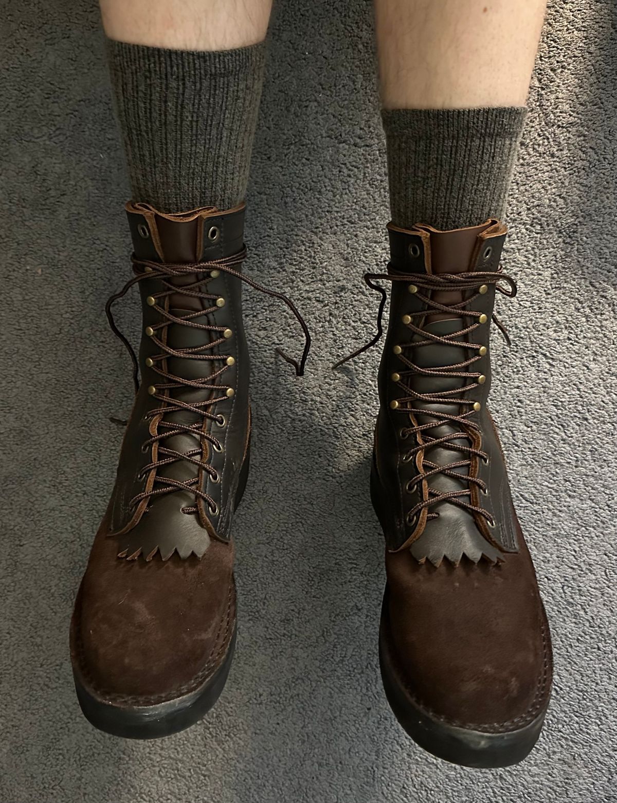 Photo by Sir_Diggins on June 18, 2024 of the Frank's Boots Rainier in Franks Work Mocha.