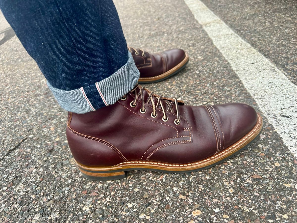 Photo by beerdlife on October 6, 2025 of the Truman Cap Toe Boot in Seidel Oxblood Double Shot.