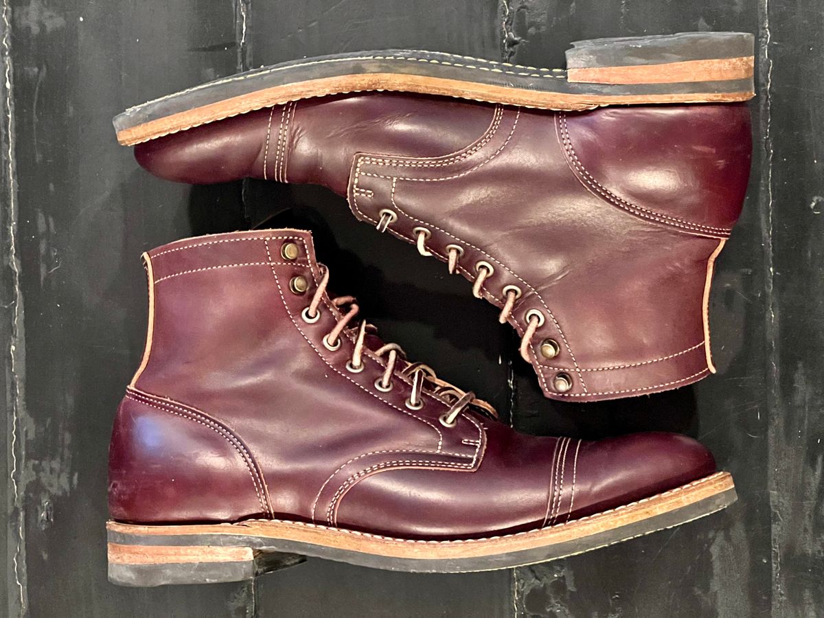 Photo by beerdlife on January 9, 2026 of the Truman Cap Toe Boot in Seidel Oxblood Double Shot.