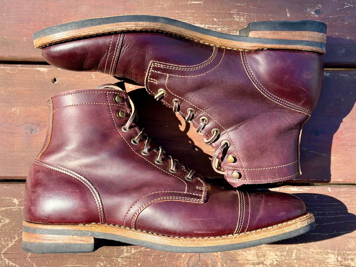 Photo by beerdlife on March 19, 2026 of the Truman Cap Toe Boot in Seidel Oxblood Double Shot.