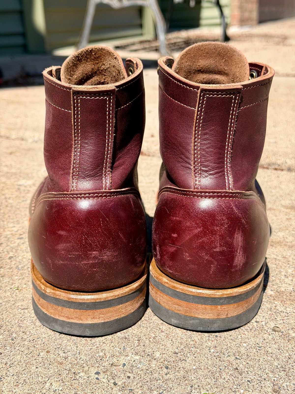 Photo by beerdlife on April 19, 2026 of the Truman Cap Toe Boot in Seidel Oxblood Double Shot.