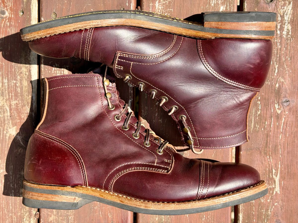 Photo by beerdlife on July 9, 2026 of the Truman Cap Toe Boot in Seidel Oxblood Double Shot.
