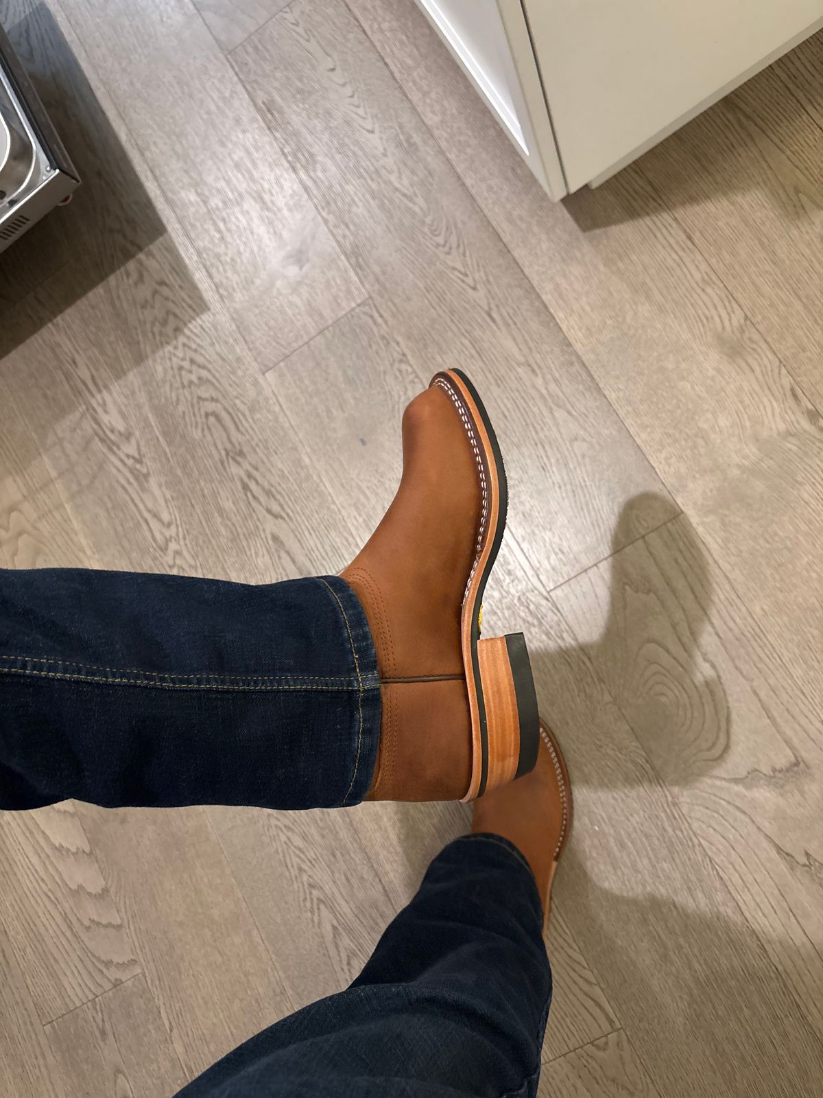 Photo by AllTheLeather_69 on January 8, 2026 of the Nicks Handmade Boots Palouse in 1964 Monarch.