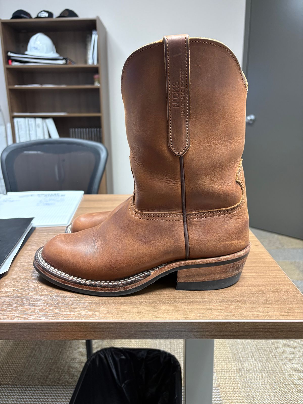 Photo by AllTheLeather_69 on March 24, 2026 of the Nicks Handmade Boots Palouse in 1964 Monarch.