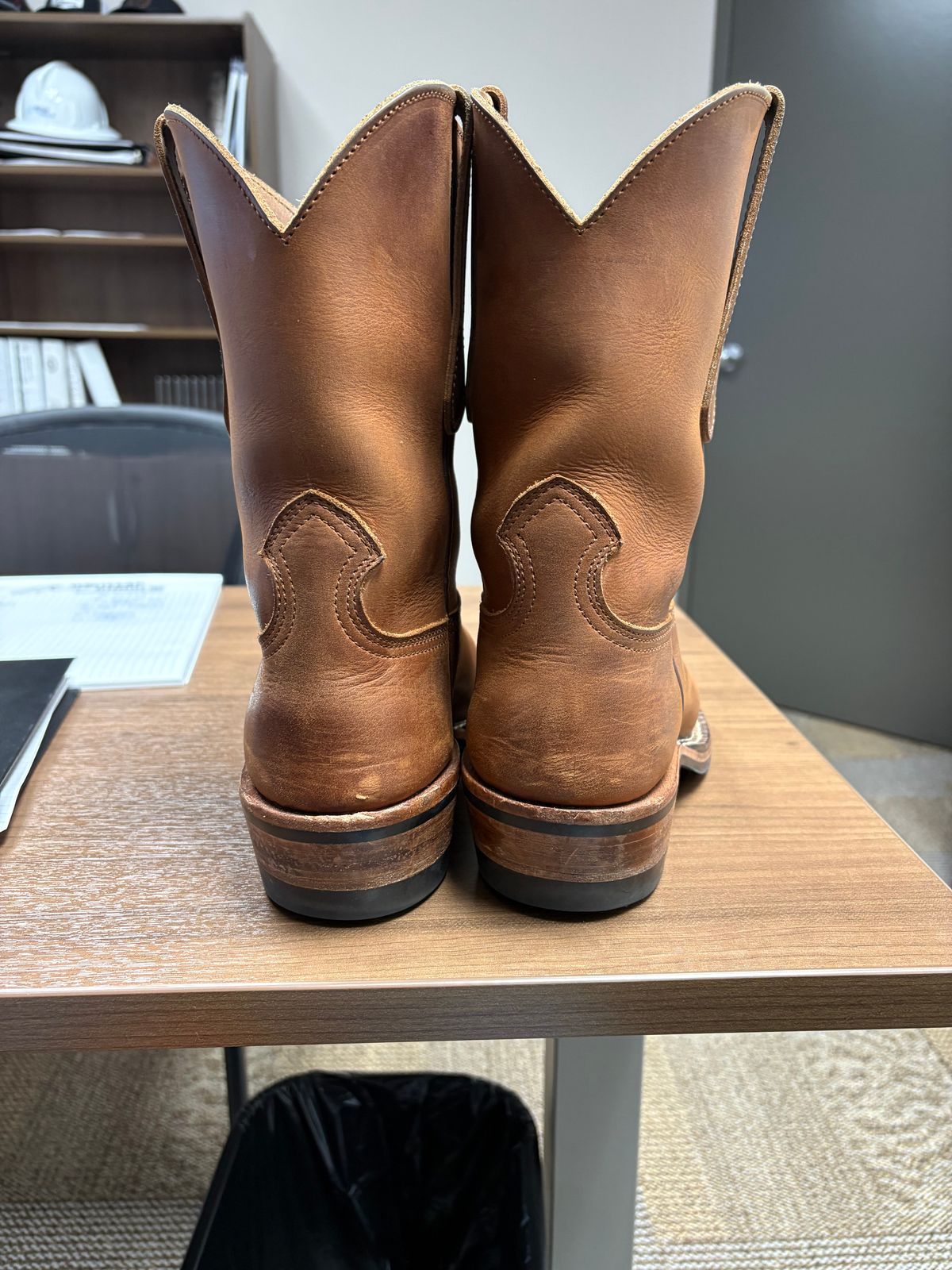 Photo by AllTheLeather_69 on March 24, 2026 of the Nicks Handmade Boots Palouse in 1964 Monarch.