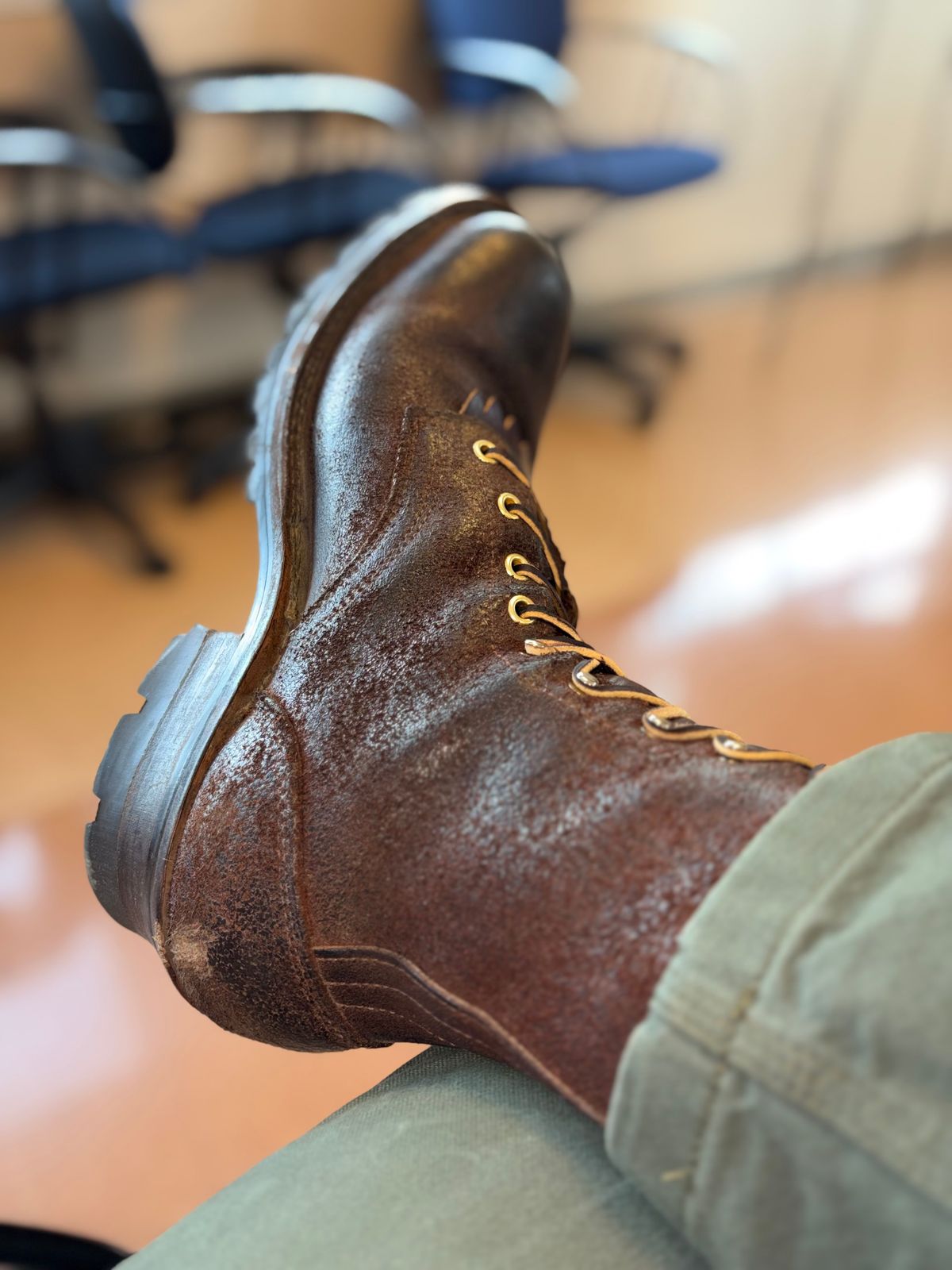Photo by ValArb on May 27, 2026 of the Frank's Boots Type 2 Highlander in Seidel Chocolate Oil Tan Roughout.