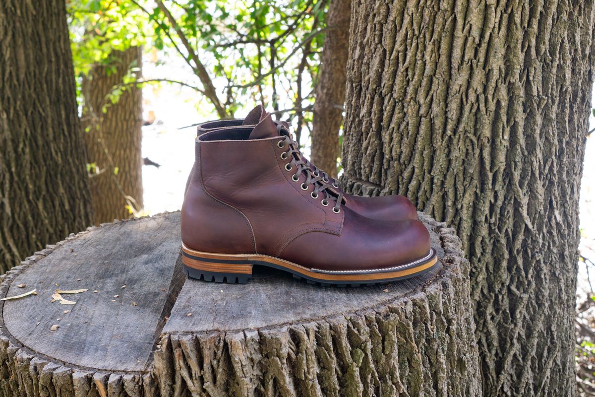 Photo by Barbaq on October 19, 2025 of the Viberg Service Boot in Horween Kudu Chromexcel.