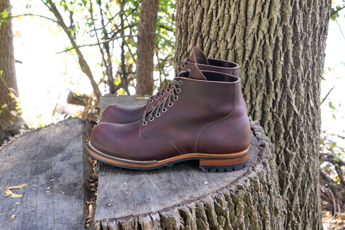 Photo by Barbaq on October 19, 2025 of the Viberg Service Boot in Horween Kudu Chromexcel.