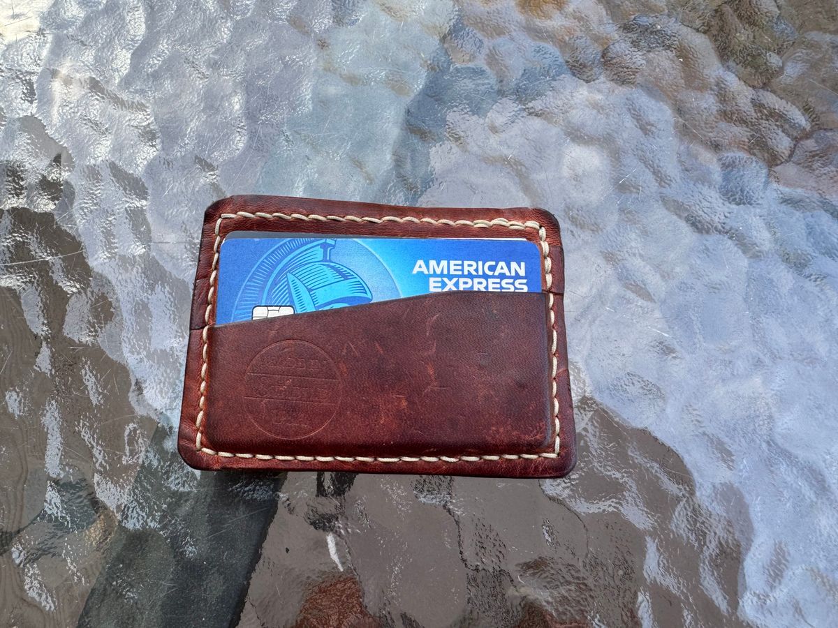 Photo by Barbaq on November 1, 2025 of the Self-Made Card Wallet in Horween Italian Brown Wrangler Horsefront.